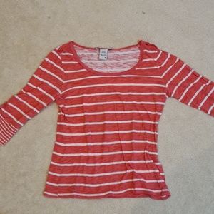 Orange+white striped shirt